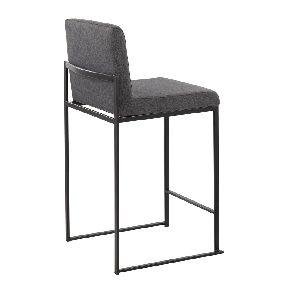Fuji High Back 26" Fixed-Height Counter Stool - Set of 3