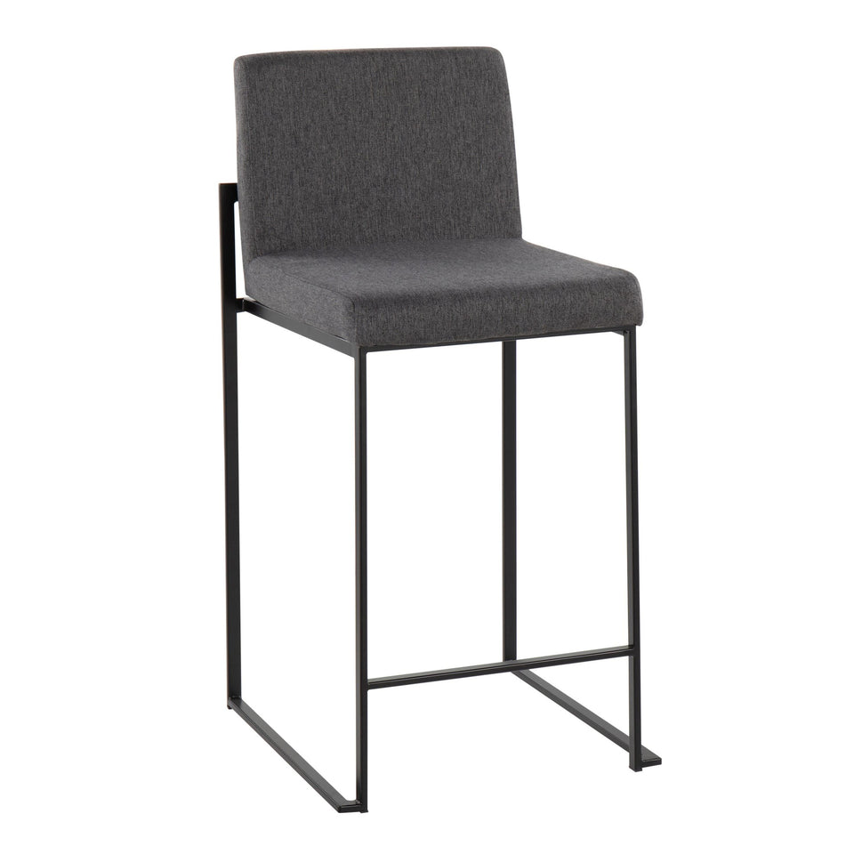 Fuji High Back 26" Fixed-Height Counter Stool - Set of 3