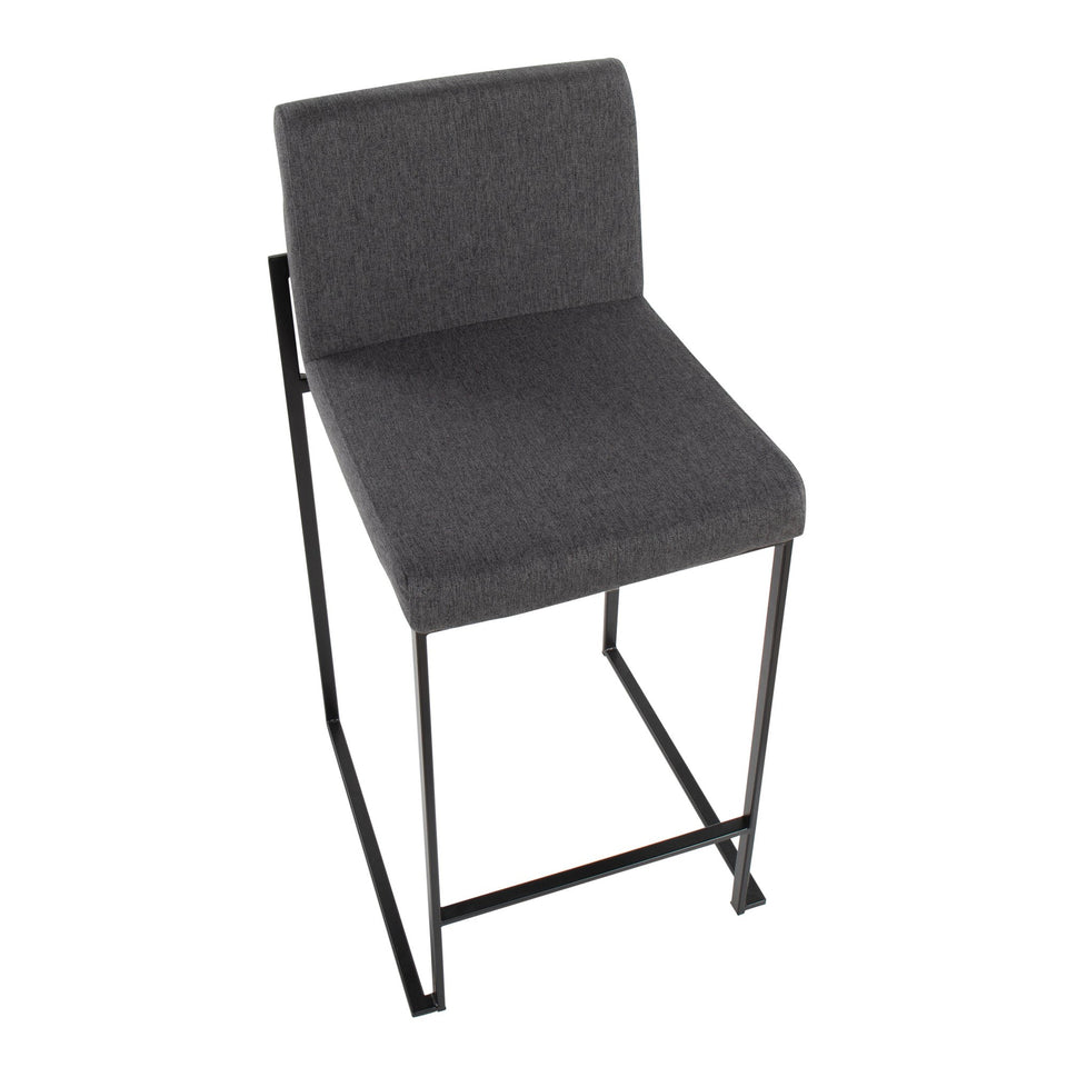Fuji High Back 26" Fixed-Height Counter Stool - Set of 3