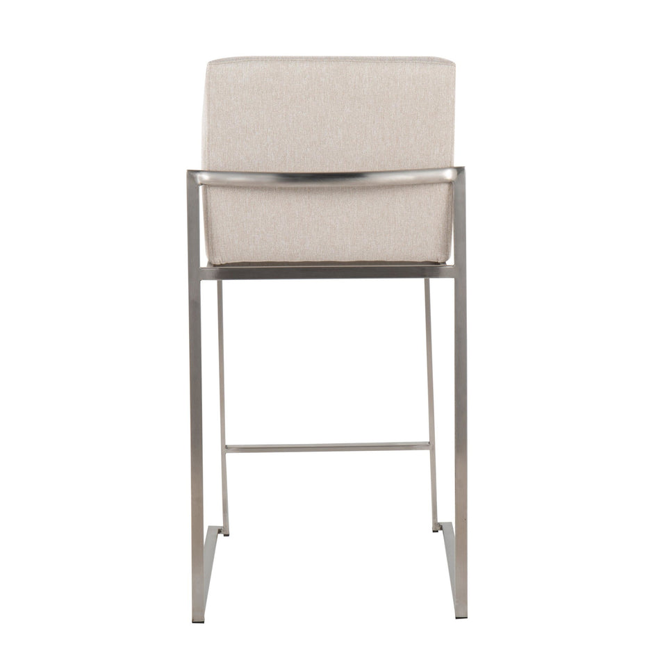 Fuji High Back 26" Fixed-Height Counter Stool - Set of 3