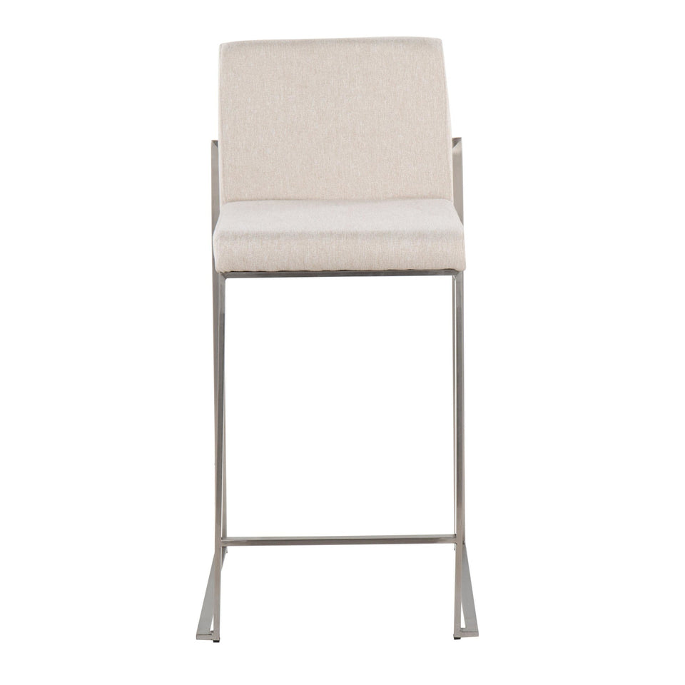 Fuji High Back 26" Fixed-Height Counter Stool - Set of 3