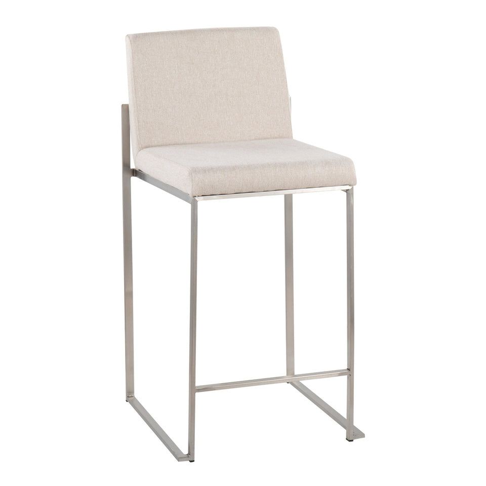 Fuji High Back 26" Fixed-Height Counter Stool - Set of 3