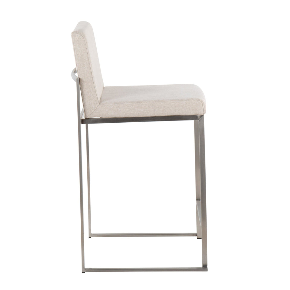 Fuji High Back 26" Fixed-Height Counter Stool - Set of 3