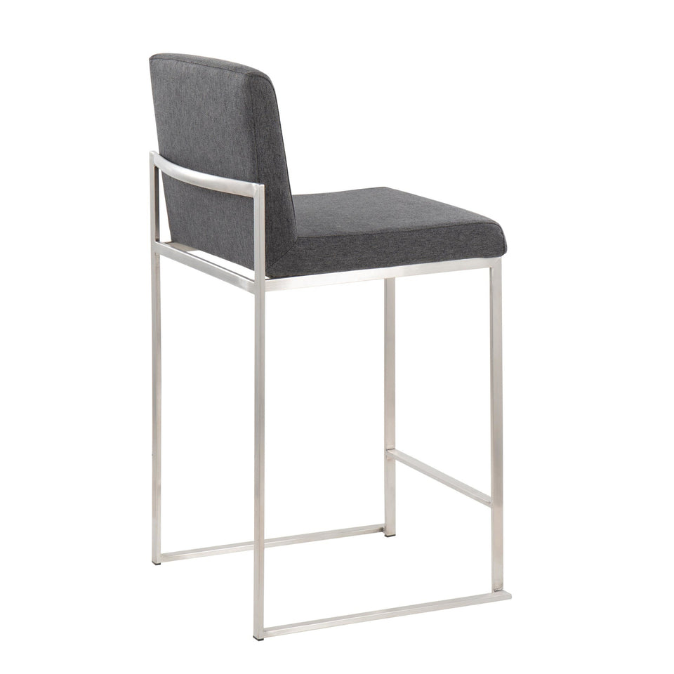 Fuji High Back 26" Fixed-Height Counter Stool - Set of 3