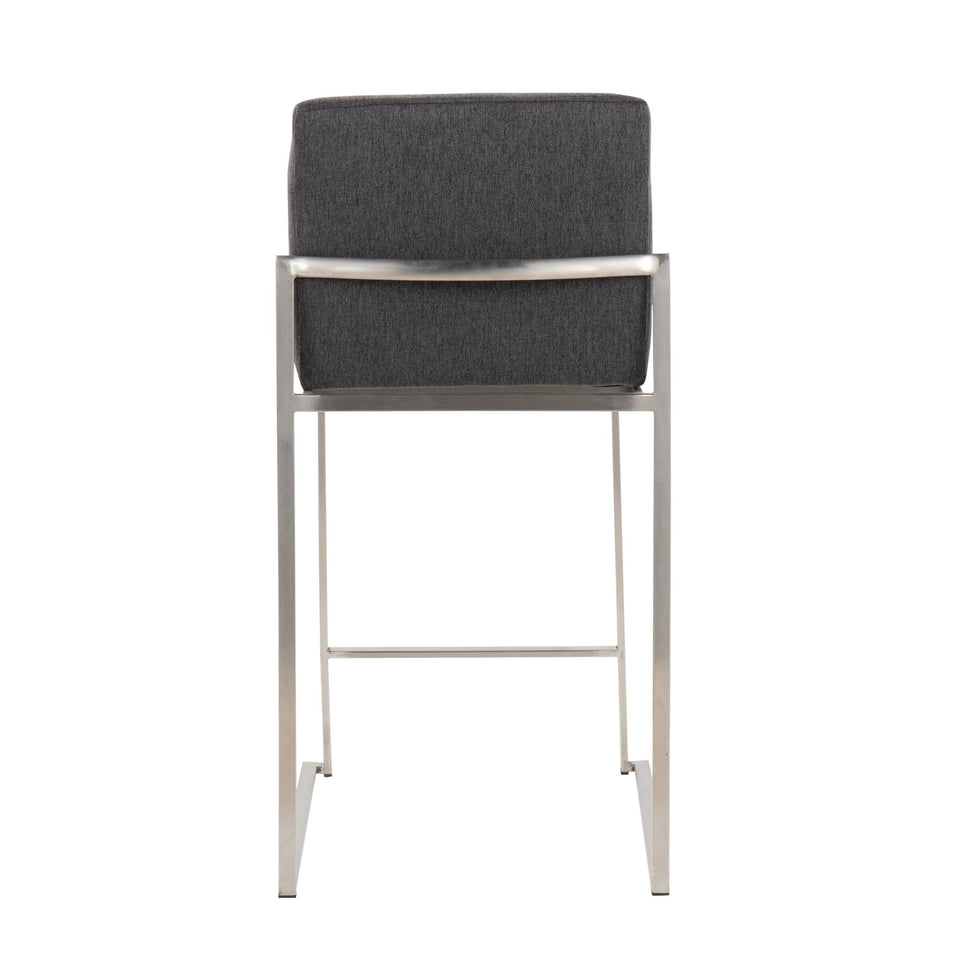 Fuji High Back 26" Fixed-Height Counter Stool - Set of 3