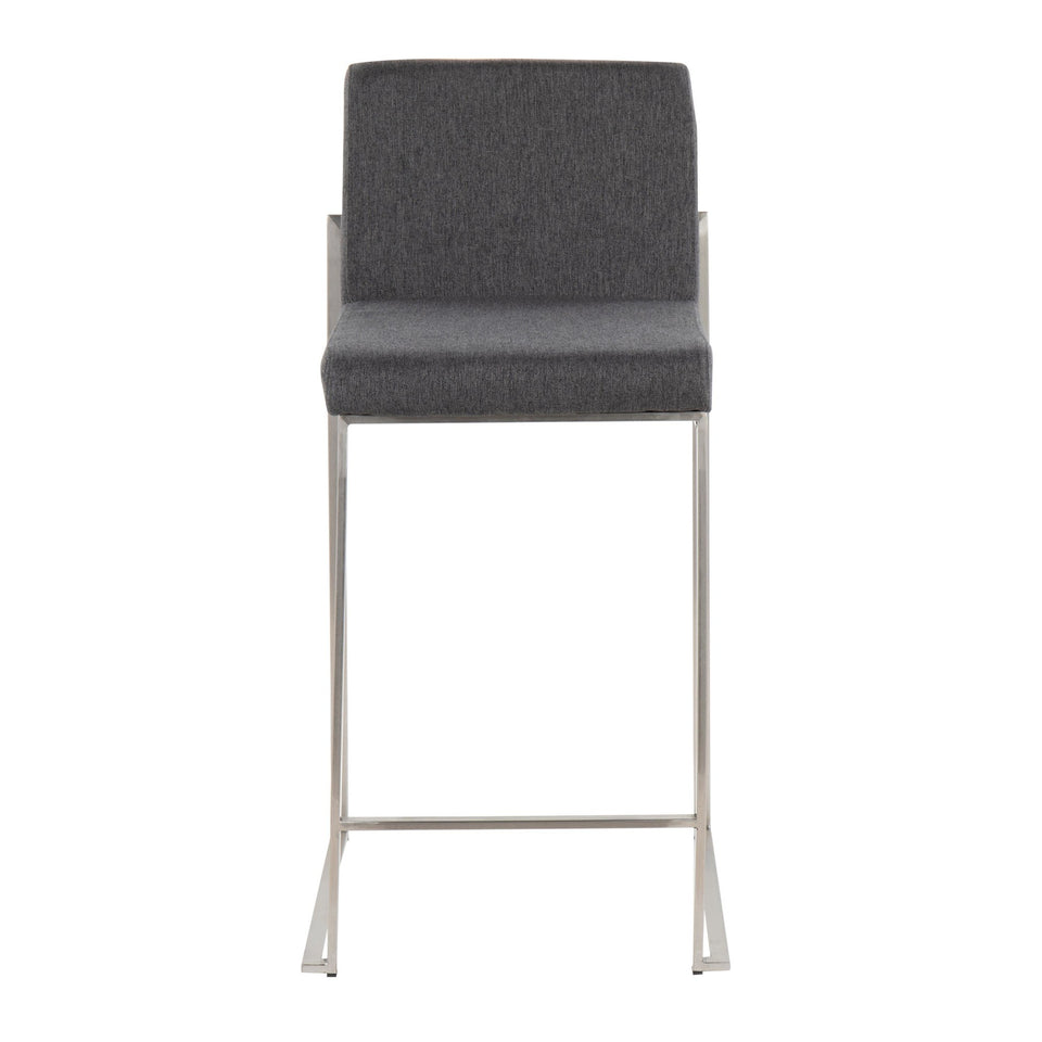 Fuji High Back 26" Fixed-Height Counter Stool - Set of 3