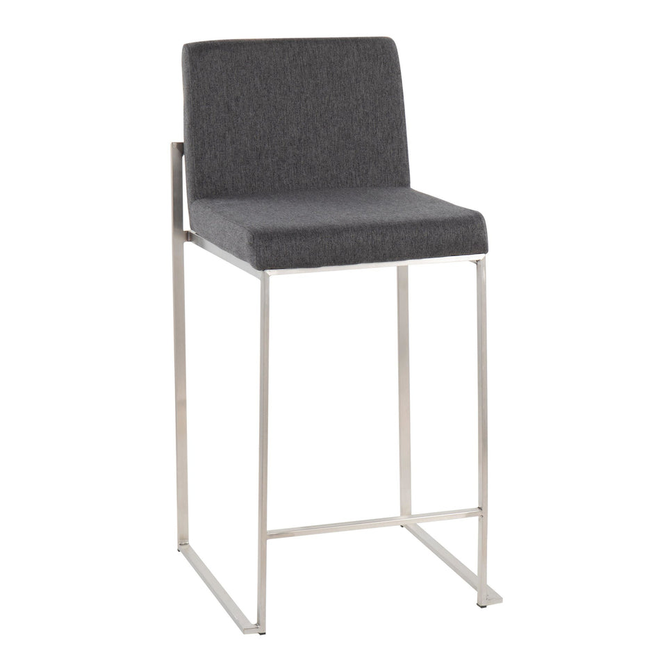 Fuji High Back 26" Fixed-Height Counter Stool - Set of 3