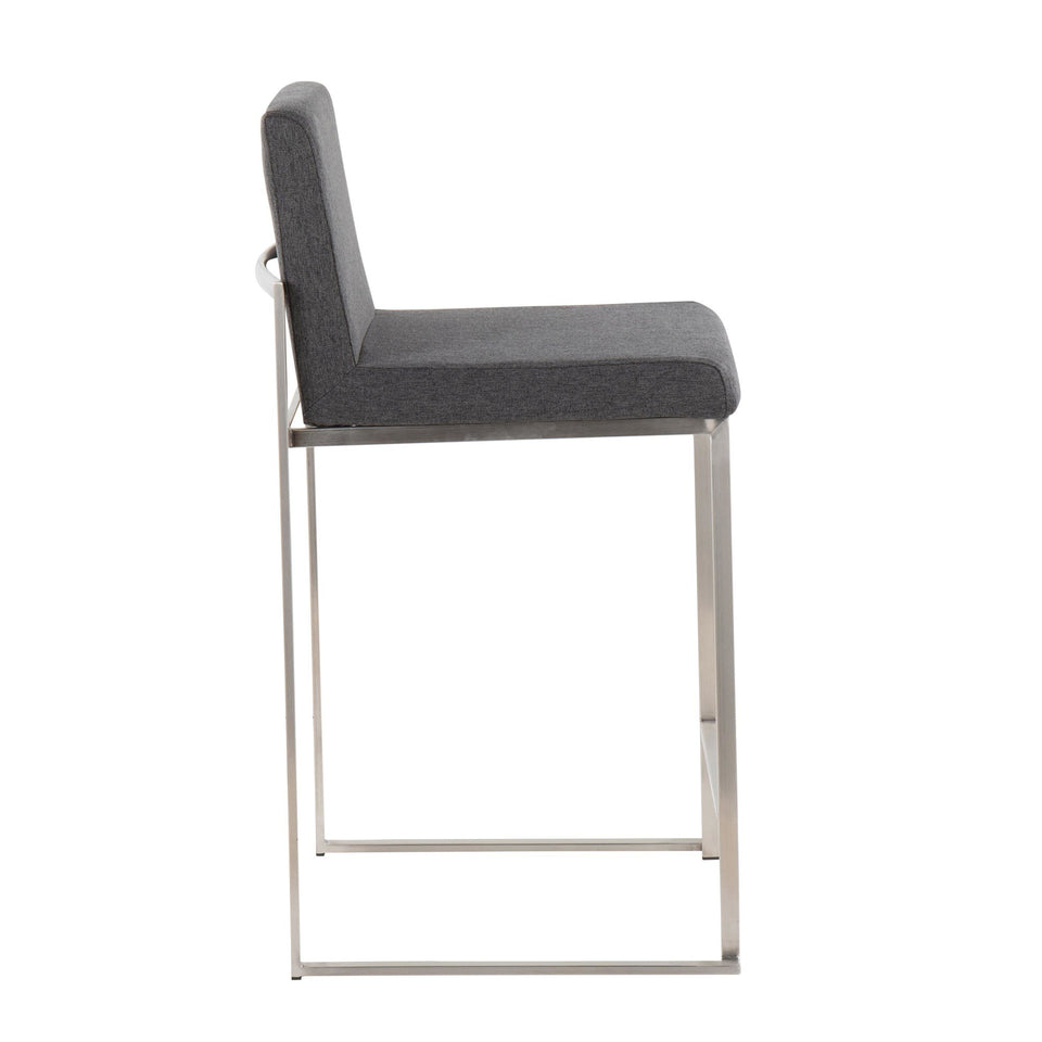 Fuji High Back 26" Fixed-Height Counter Stool - Set of 3