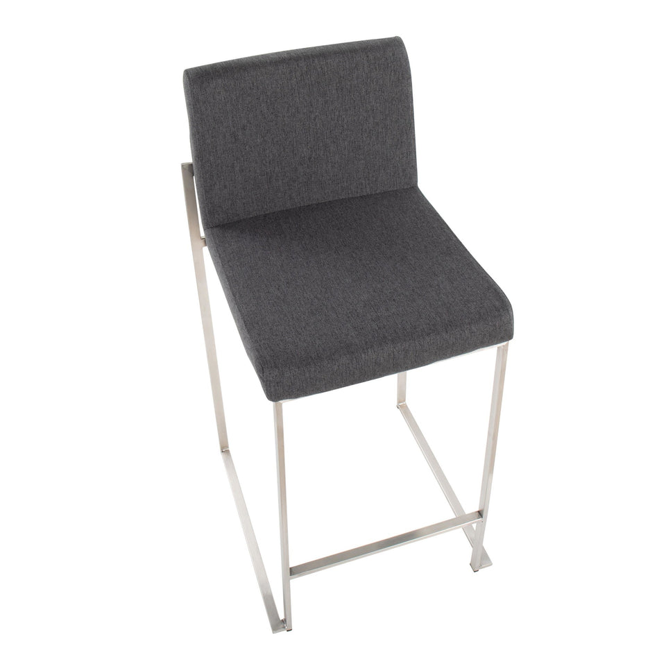 Fuji High Back 26" Fixed-Height Counter Stool - Set of 3