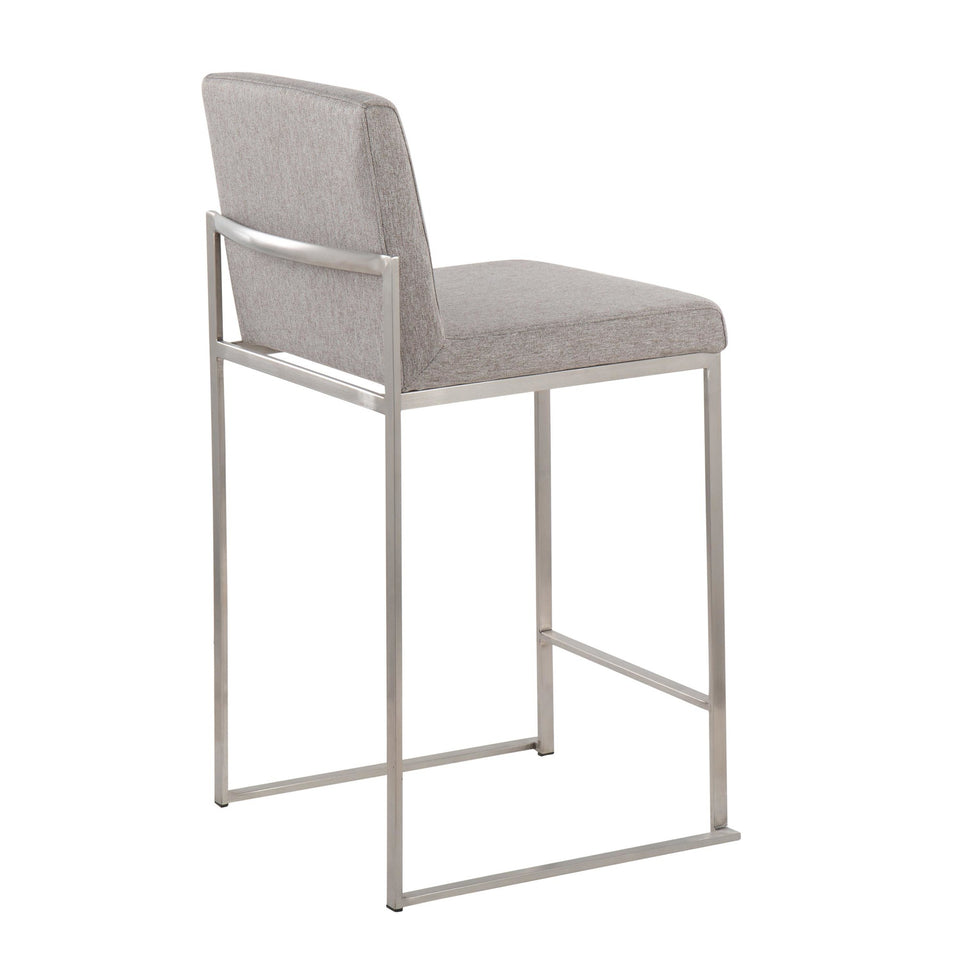 Fuji High Back 26" Fixed-Height Counter Stool - Set of 3