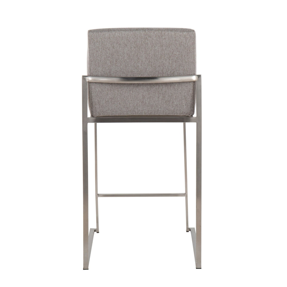 Fuji High Back 26" Fixed-Height Counter Stool - Set of 3