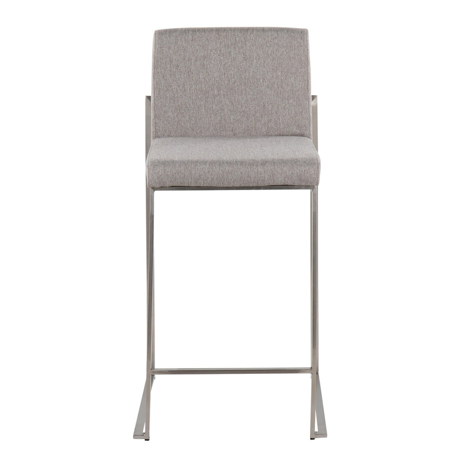 Fuji High Back 26" Fixed-Height Counter Stool - Set of 3