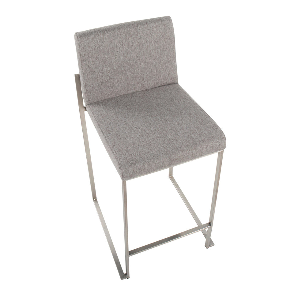 Fuji High Back 26" Fixed-Height Counter Stool - Set of 3