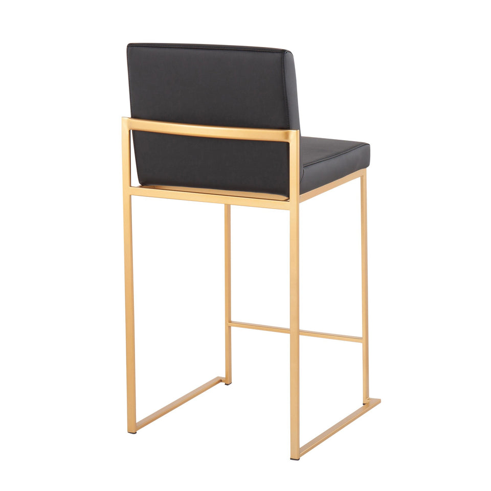 Fuji High Back 26" Fixed-Height Counter Stool - Set of 3