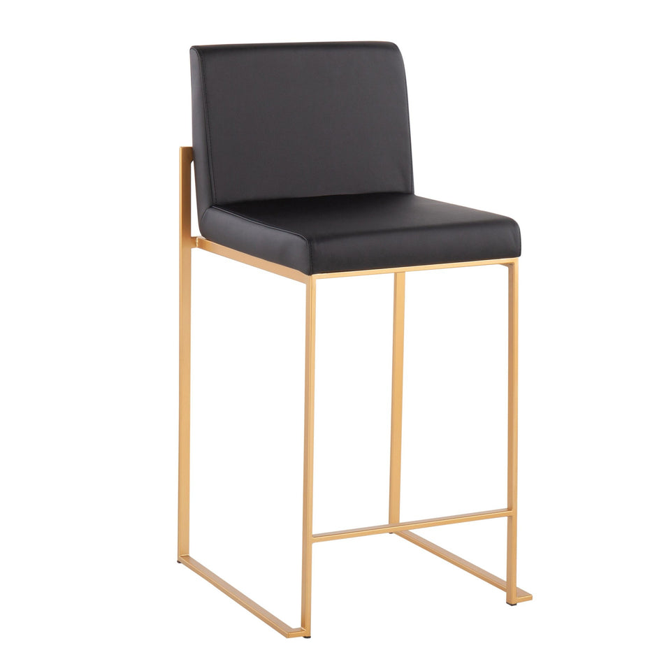Fuji High Back 26" Fixed-Height Counter Stool - Set of 3