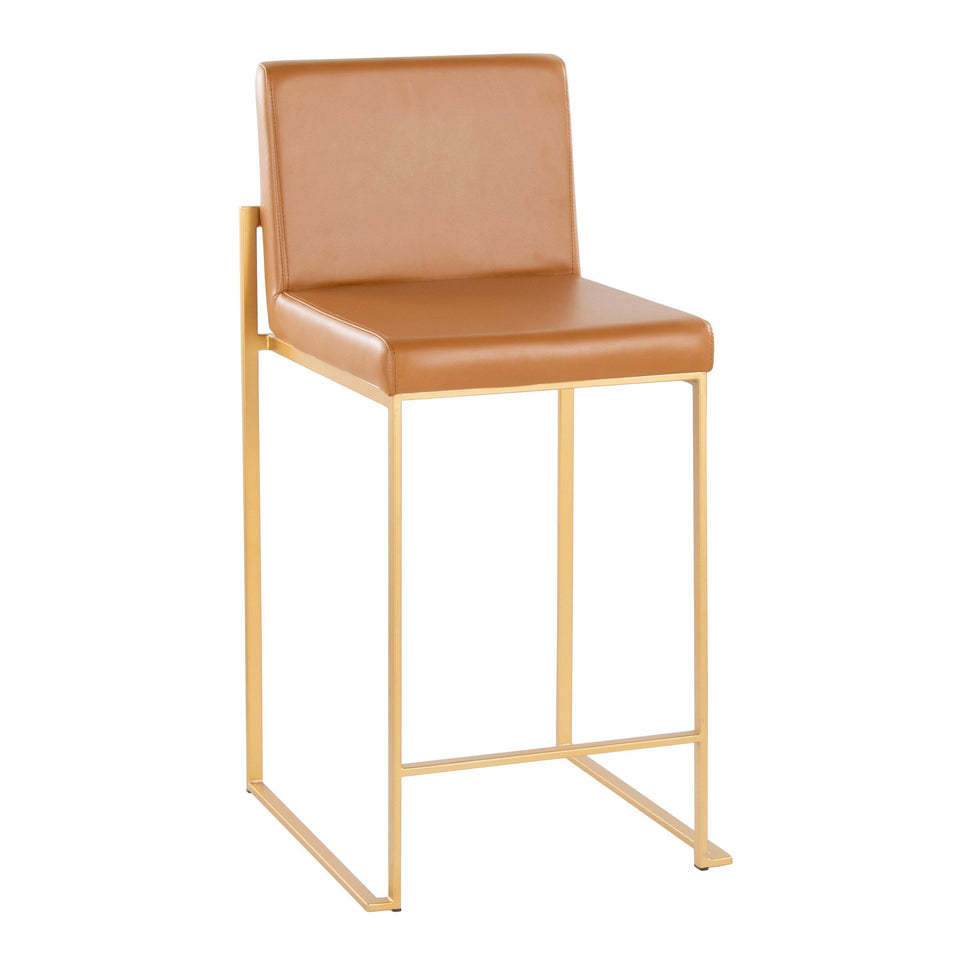 Fuji High Back 26" Fixed-Height Counter Stool - Set of 2