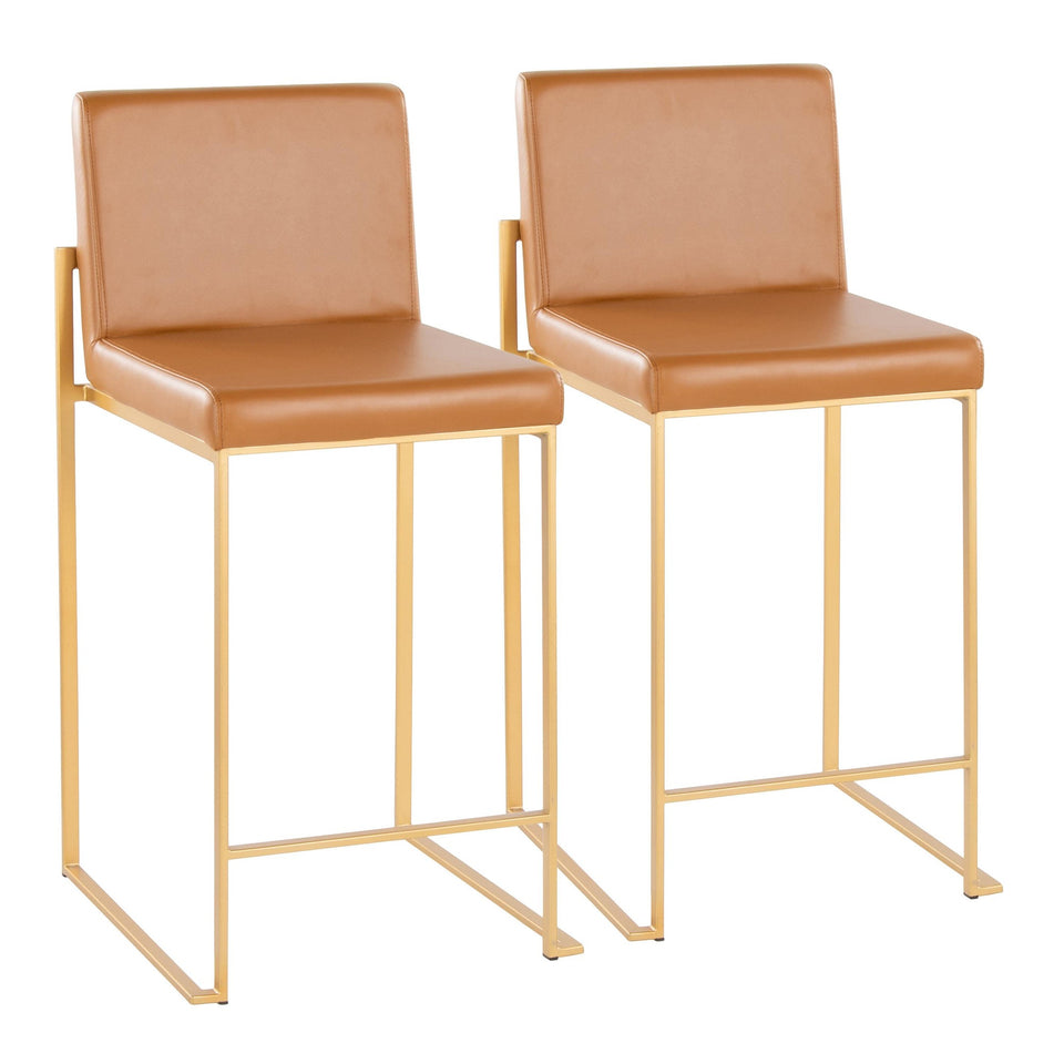 Fuji High Back 26" Fixed-Height Counter Stool - Set of 2