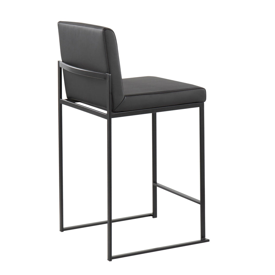 Fuji High Back 26" Fixed-Height Counter Stool - Set of 3