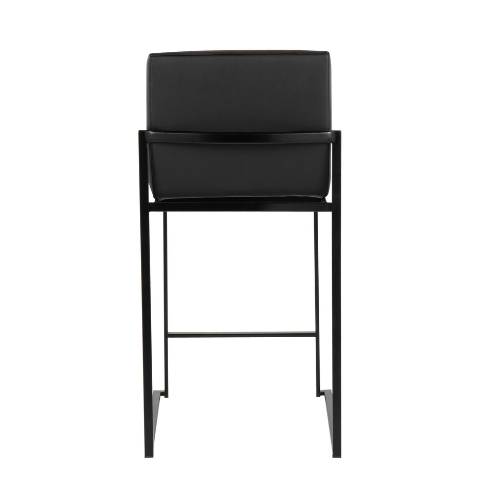 Fuji High Back 26" Fixed-Height Counter Stool - Set of 3