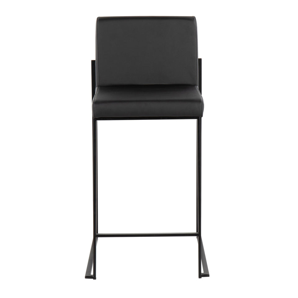 Fuji High Back 26" Fixed-Height Counter Stool - Set of 3