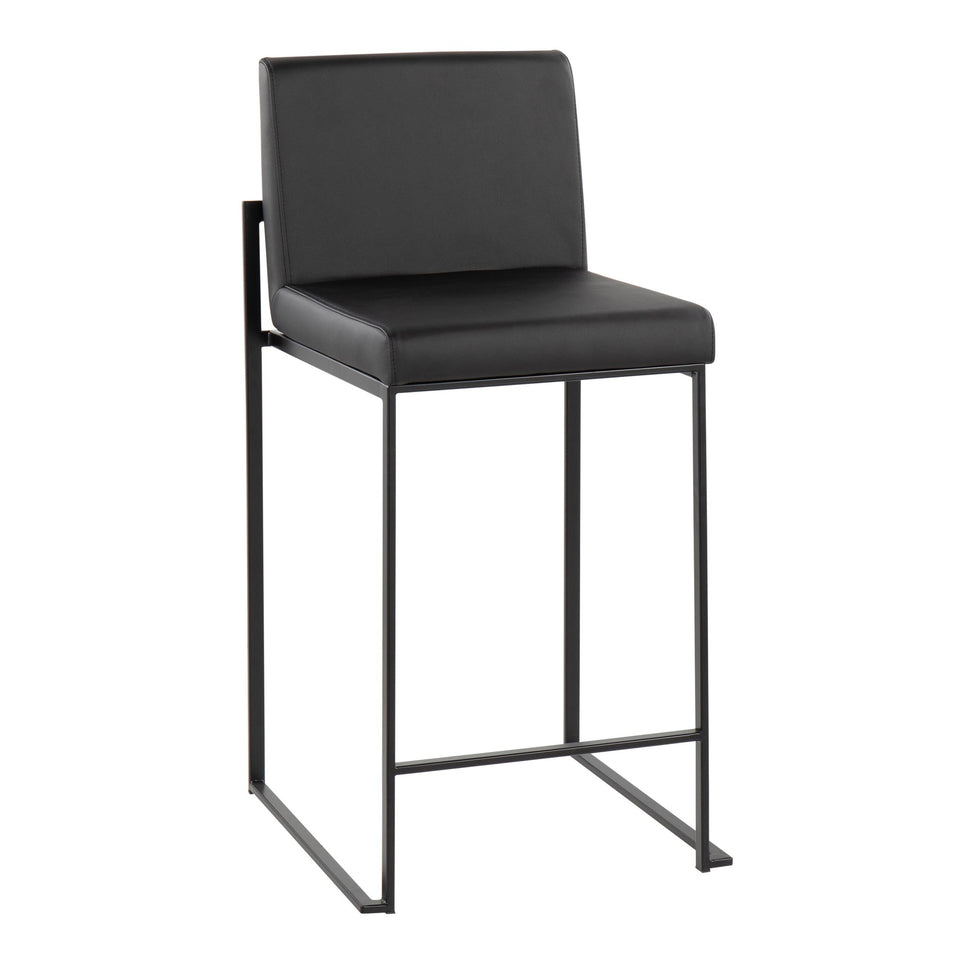 Fuji High Back 26" Fixed-Height Counter Stool - Set of 3
