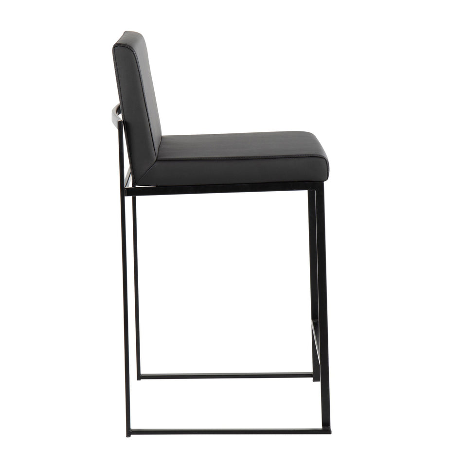 Fuji High Back 26" Fixed-Height Counter Stool - Set of 3