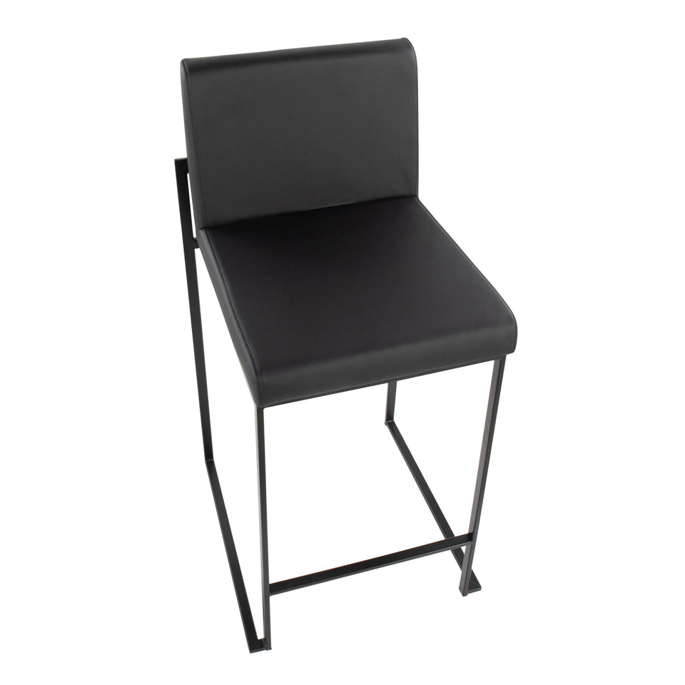 Fuji High Back 26" Fixed-Height Counter Stool - Set of 3