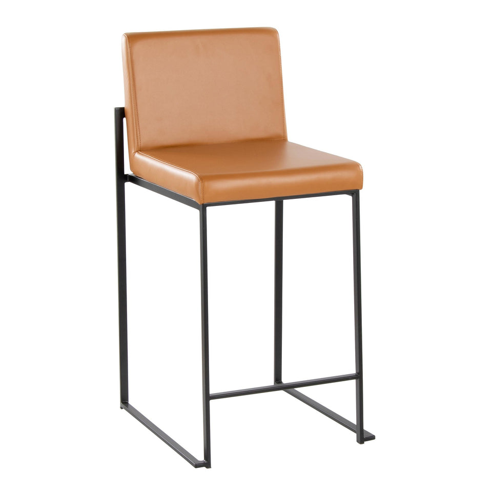Fuji High Back 26" Fixed-Height Counter Stool - Set of 2