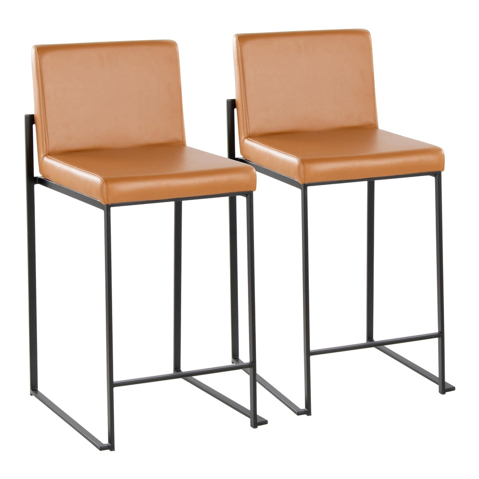 Fuji High Back 26" Fixed-Height Counter Stool - Set of 2