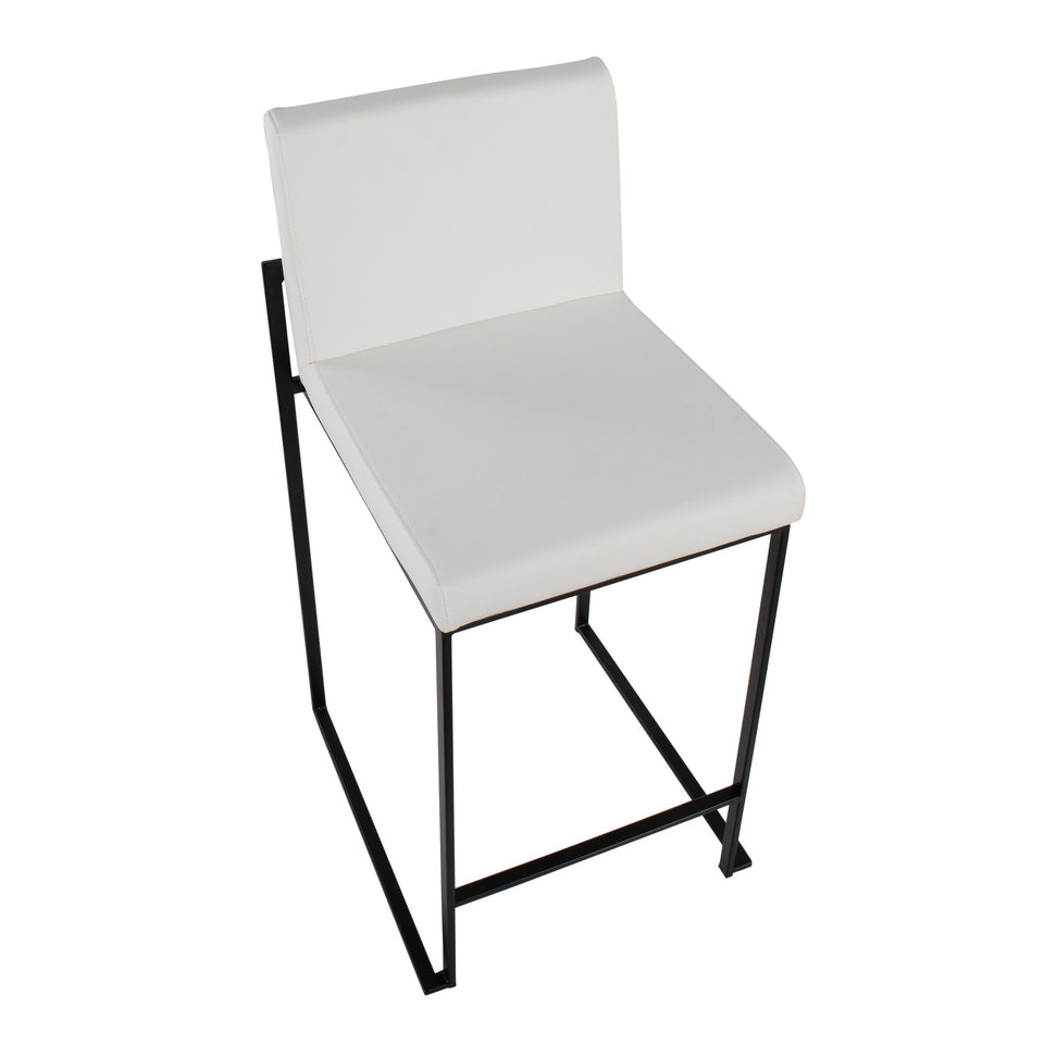 Fuji High Back 26" Fixed-Height Counter Stool - Set of 3