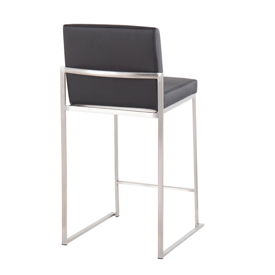 Fuji High Back 26" Fixed-Height Counter Stool - Set of 3