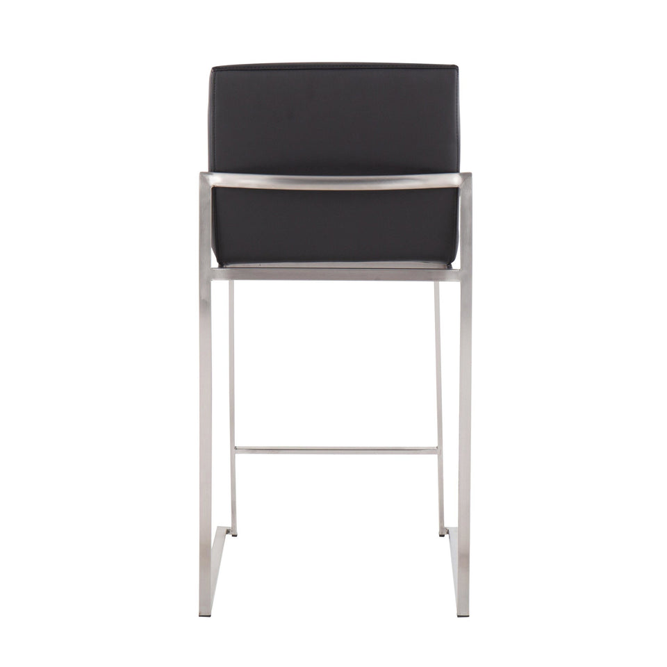 Fuji High Back 26" Fixed-Height Counter Stool - Set of 3