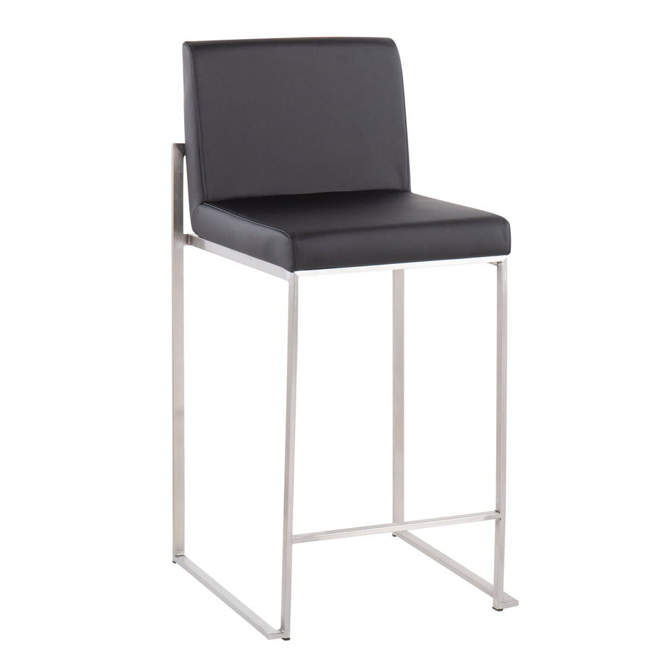 Fuji High Back 26" Fixed-Height Counter Stool - Set of 3