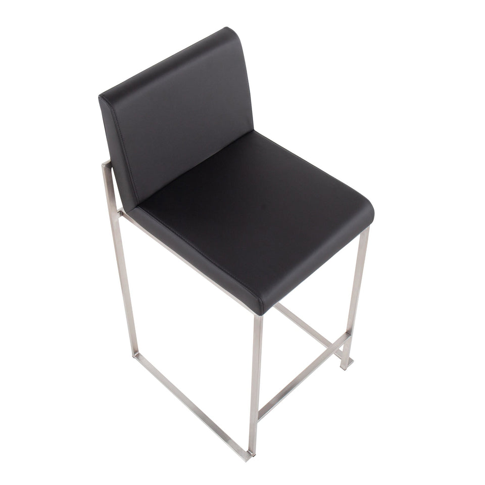 Fuji High Back 26" Fixed-Height Counter Stool - Set of 3