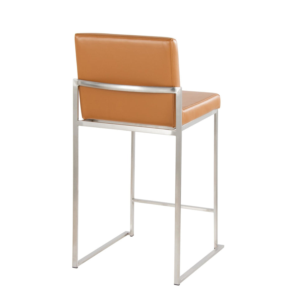 Fuji High Back 26" Fixed-Height Counter Stool - Set of 2