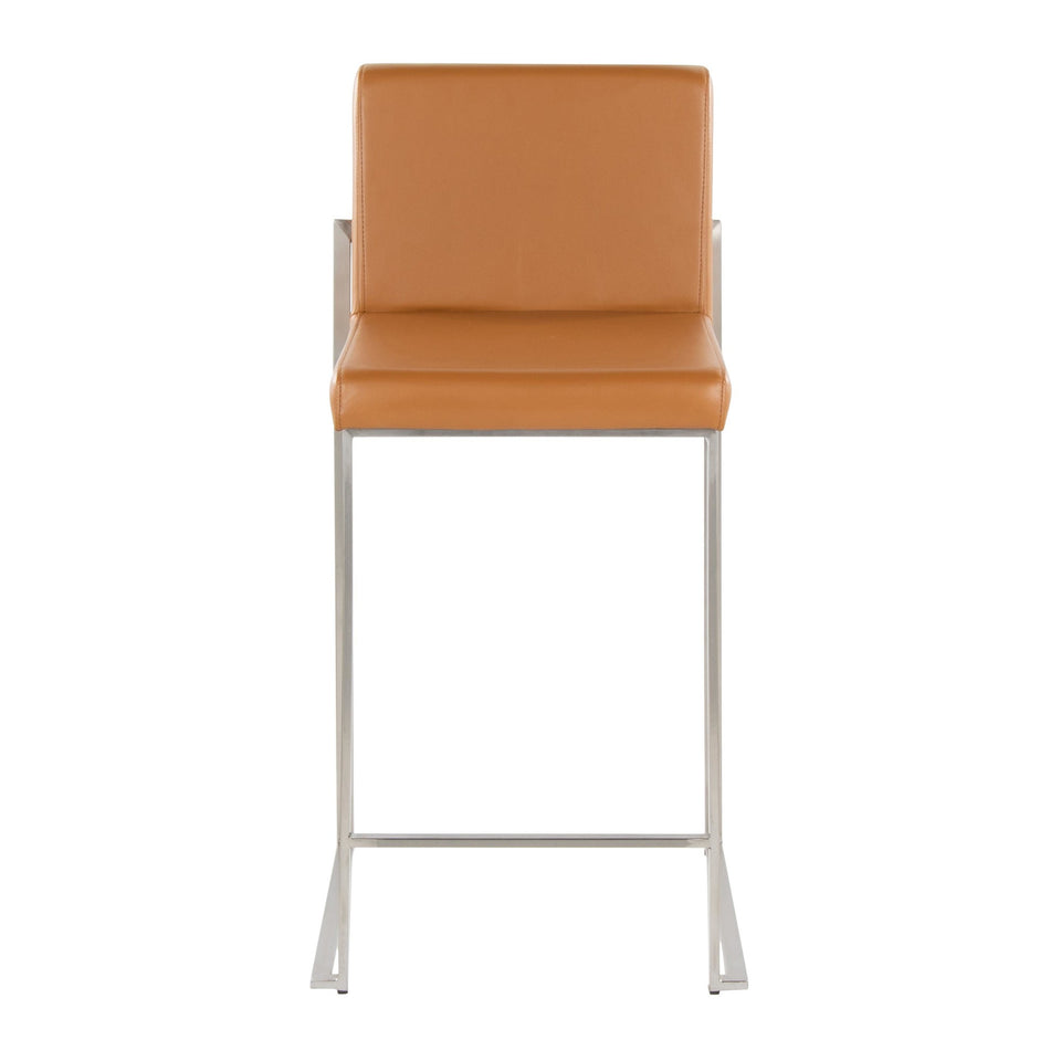 Fuji High Back 26" Fixed-Height Counter Stool - Set of 2