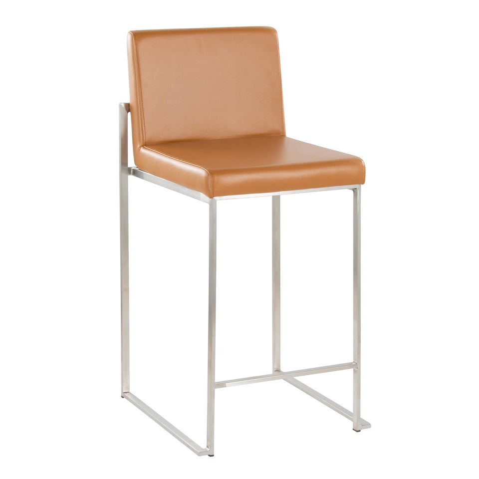 Fuji High Back 26" Fixed-Height Counter Stool - Set of 2