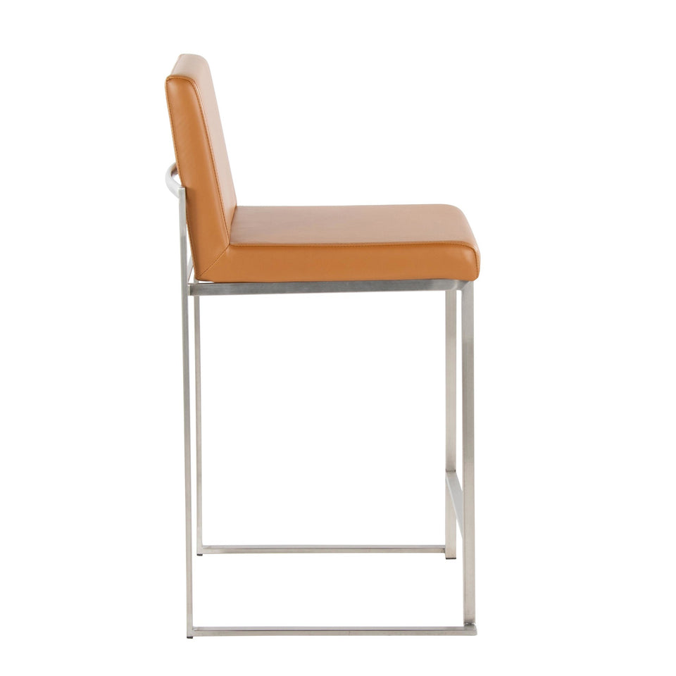 Fuji High Back 26" Fixed-Height Counter Stool - Set of 2