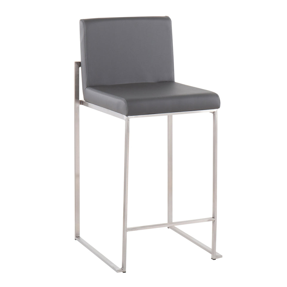 Fuji High Back 26" Fixed-Height Counter Stool - Set of 3
