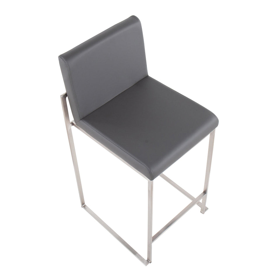 Fuji High Back 26" Fixed-Height Counter Stool - Set of 3
