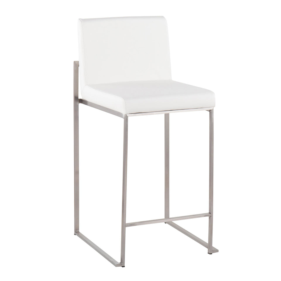 Fuji High Back 26" Fixed-Height Counter Stool - Set of 3