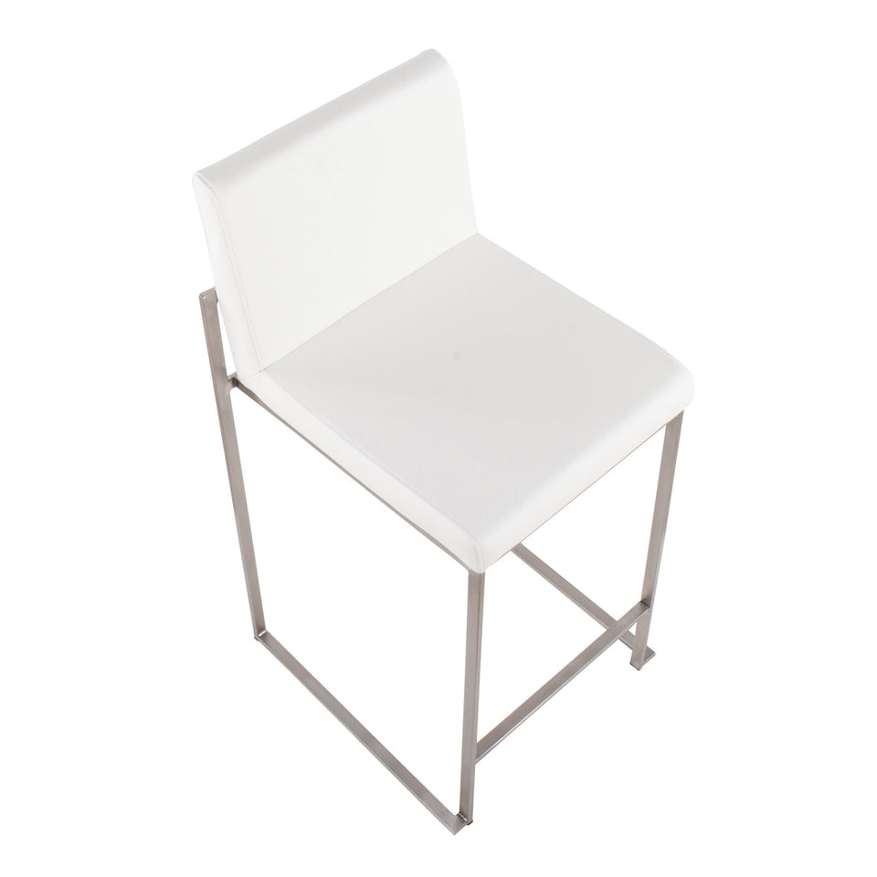 Fuji High Back 26" Fixed-Height Counter Stool - Set of 3