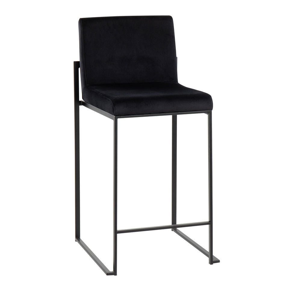 Fuji High Back 26" Fixed-Height Counter Stool - Set of 3