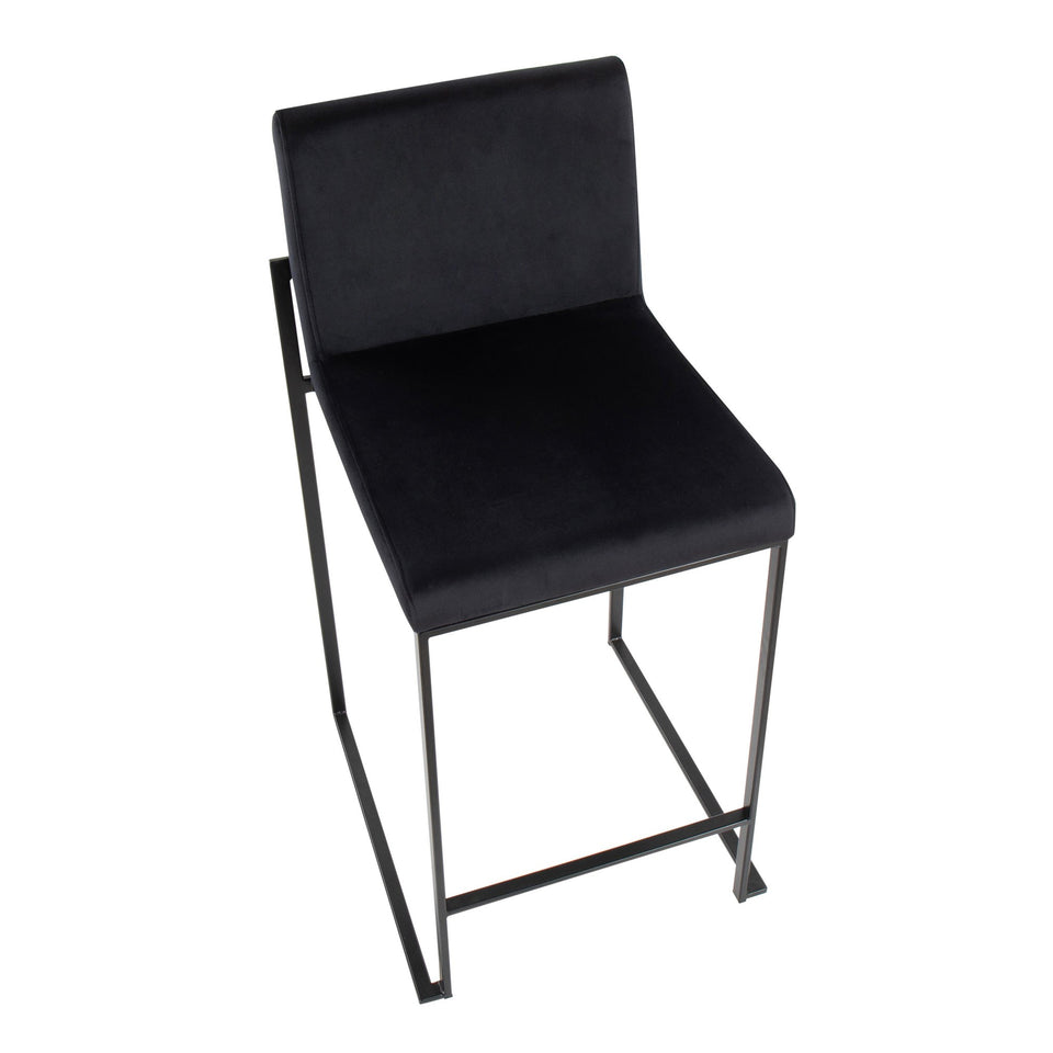 Fuji High Back 26" Fixed-Height Counter Stool - Set of 3
