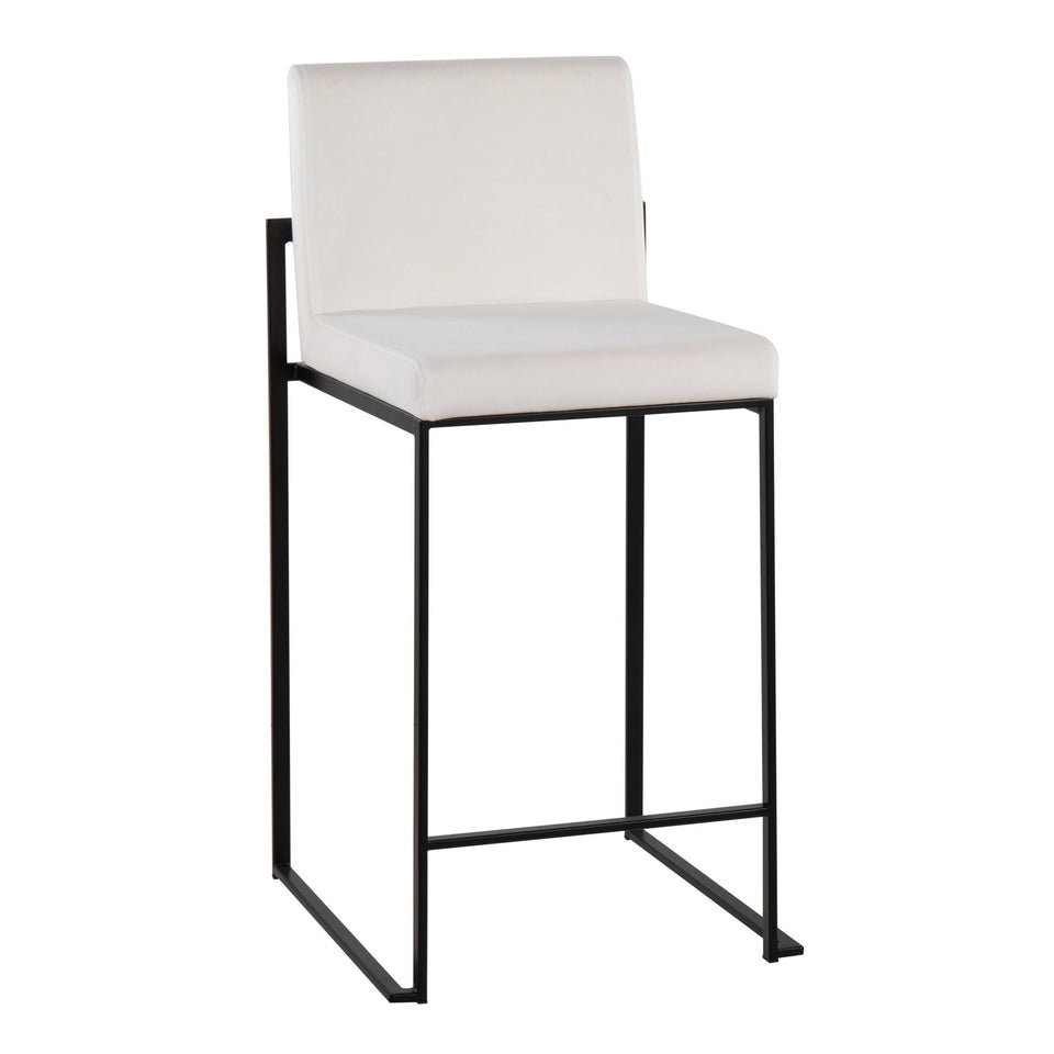 Fuji High Back 26" Fixed-Height Counter Stool - Set of 3