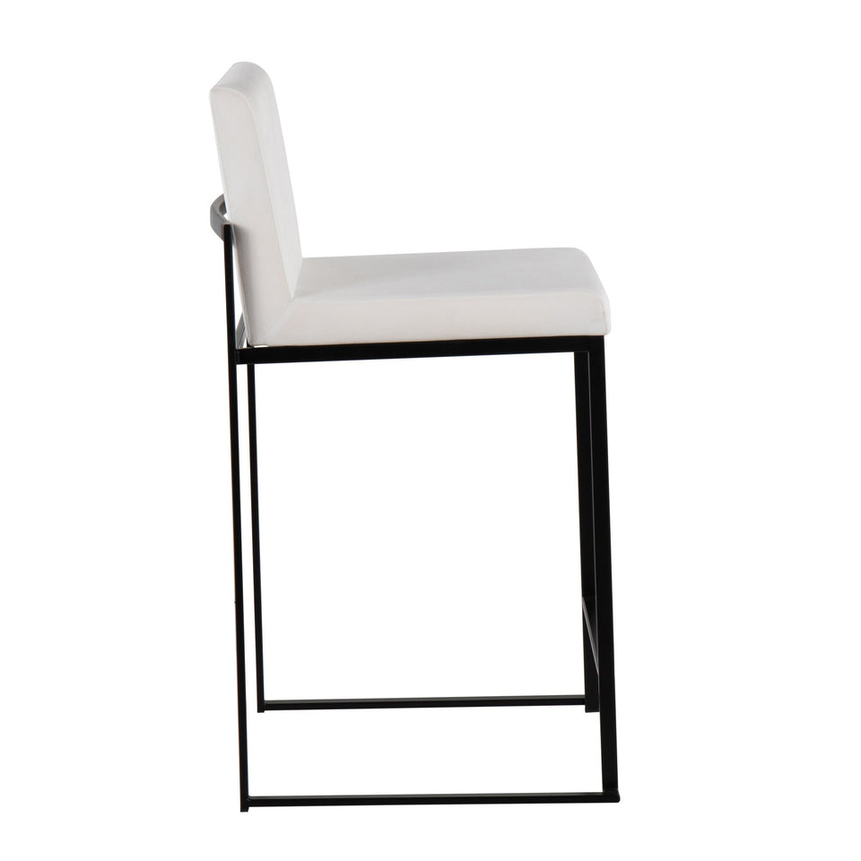 Fuji High Back 26" Fixed-Height Counter Stool - Set of 3