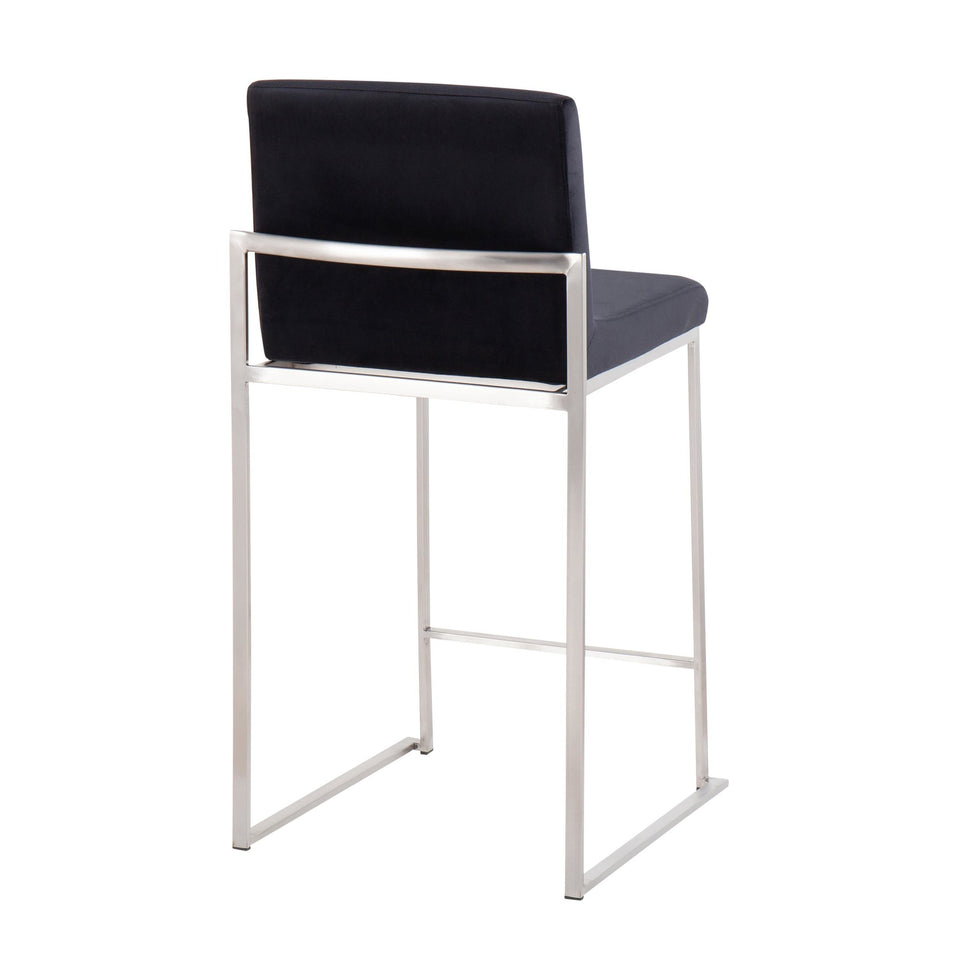 Fuji High Back 26" Fixed-Height Counter Stool - Set of 3