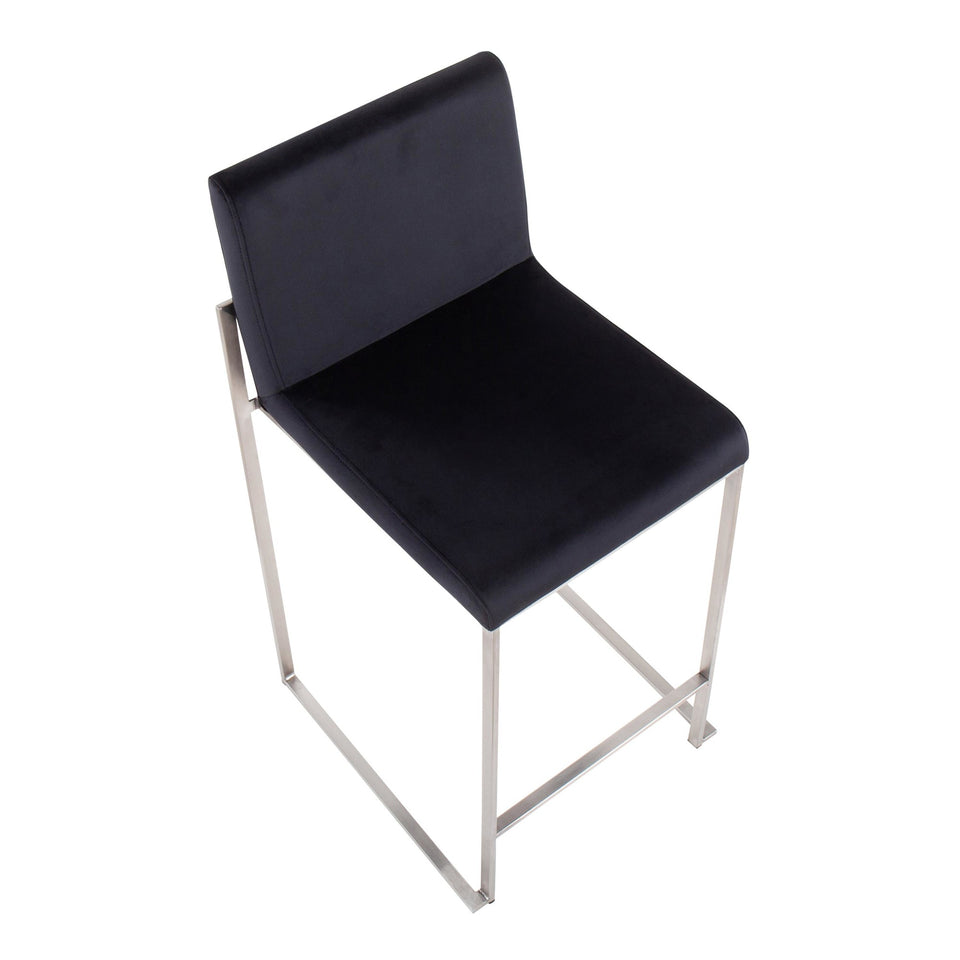Fuji High Back 26" Fixed-Height Counter Stool - Set of 3
