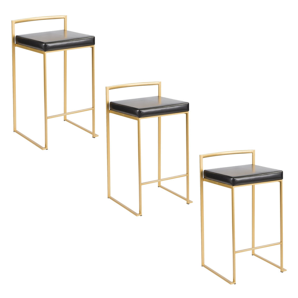 Fuji Stacker 26" Fixed-Height Counter Stool - Set of 3