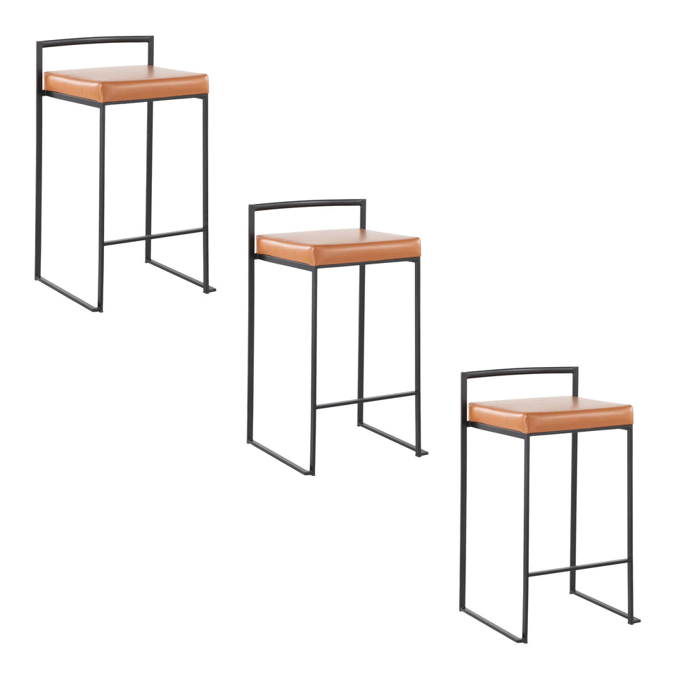 Fuji Stacker 26" Fixed-Height Counter Stool - Set of 3